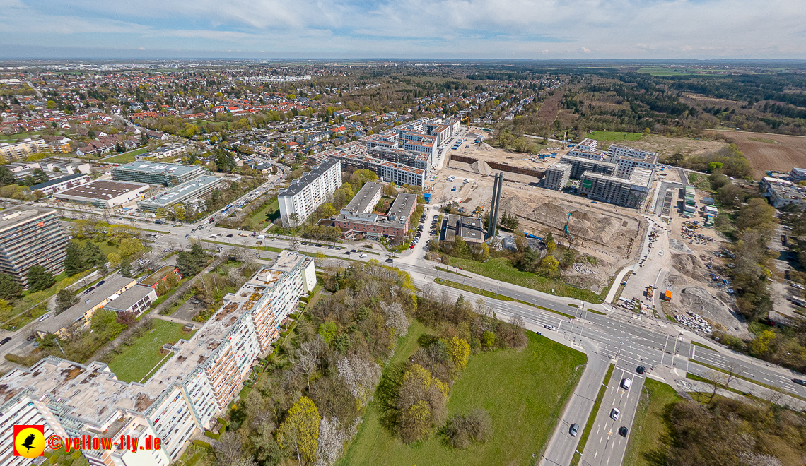 21.04.2023 - Luftbilder von der Baustelle Alexisquartier und Pandion Verde in Neuperlach